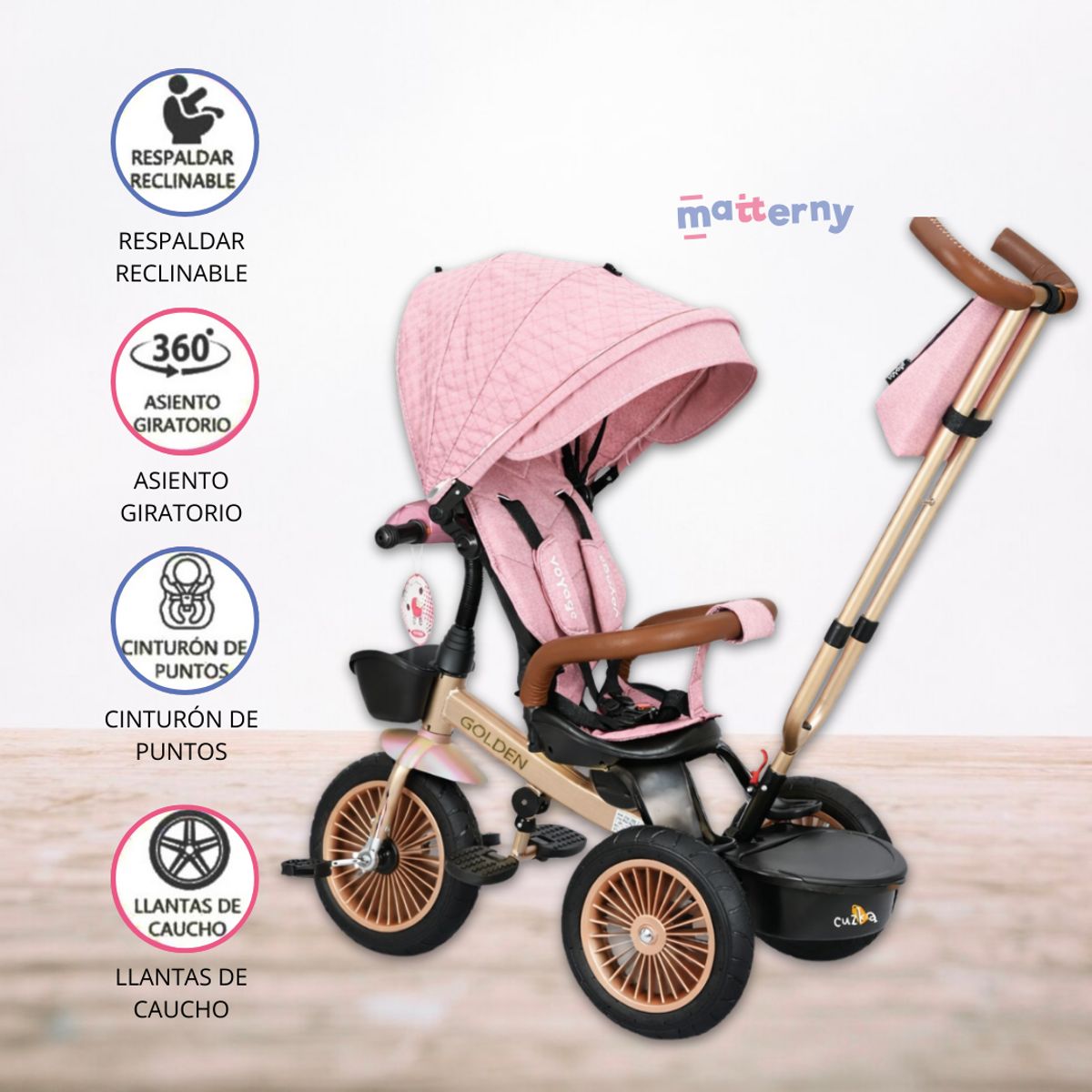 VOYAGE - Triciclo Giratorio Voyage GOLDEN PINK