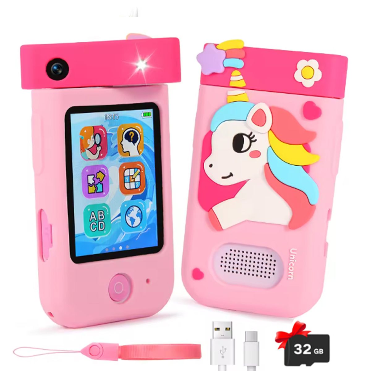 TOUMI - Toumi Tablet Celular Cámara giratoria 32GTF Juego Juguete Niños Rosa