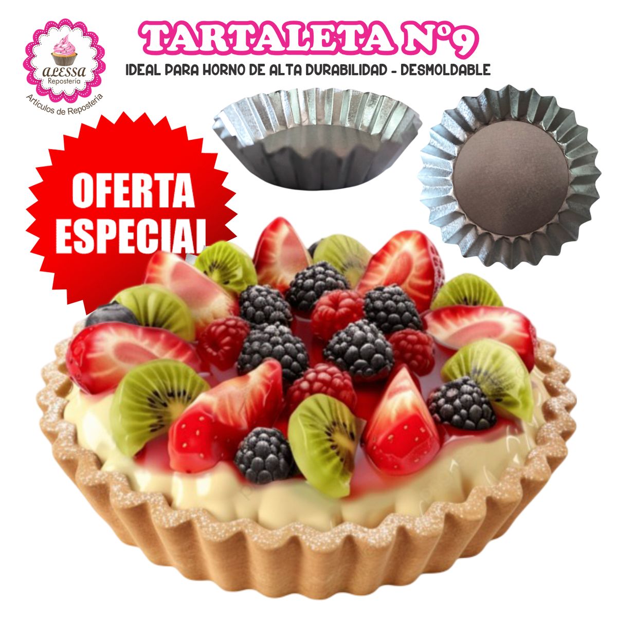 GENERICO - Molde para Tartaleta N°9 para Repostería - 50 unidades