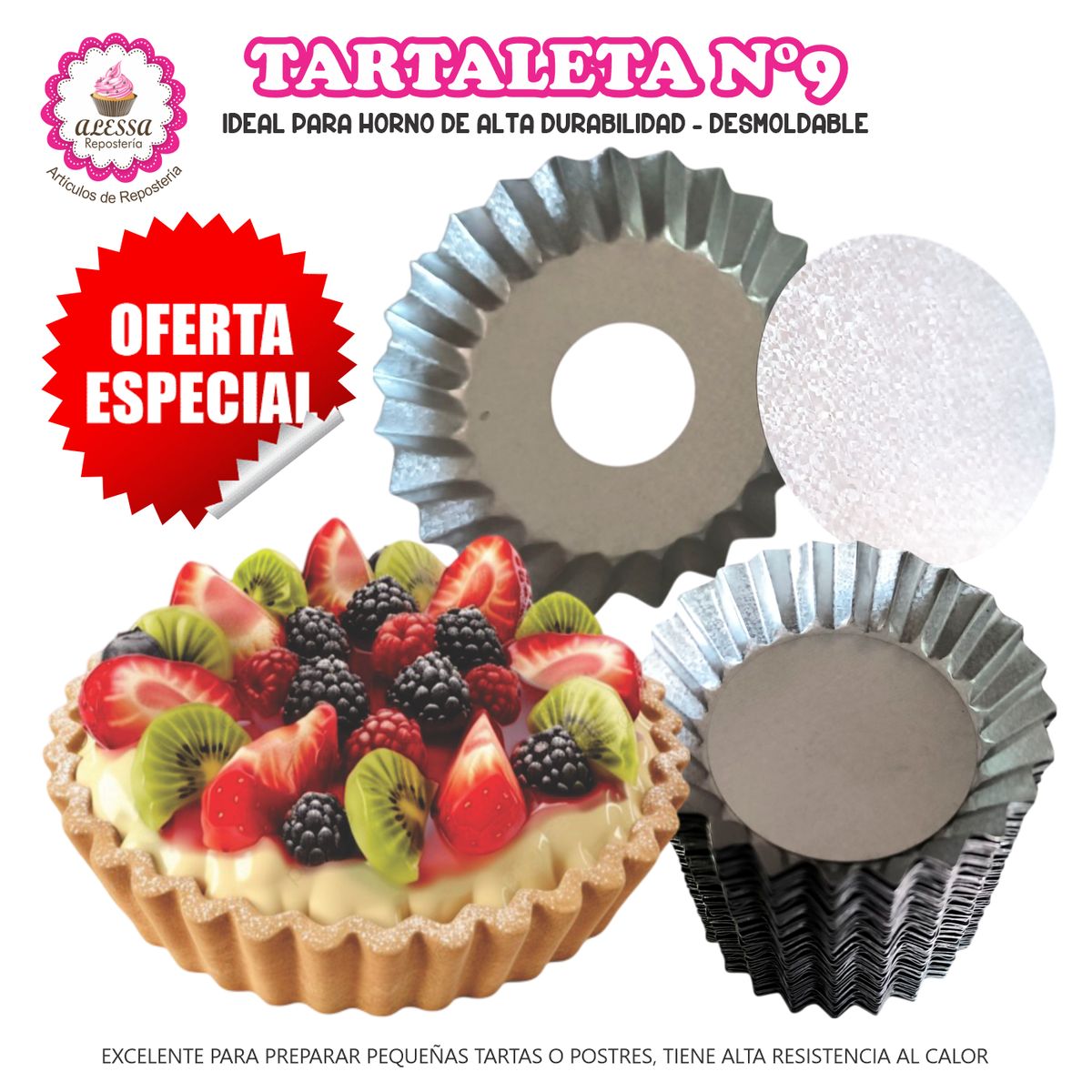 GENERICO - Molde para Tartaleta N°9 para Repostería - 50 unidades