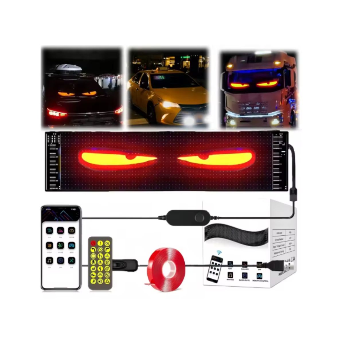 GENERICO - CINTA LED PARA AUNTO - OJOS LED