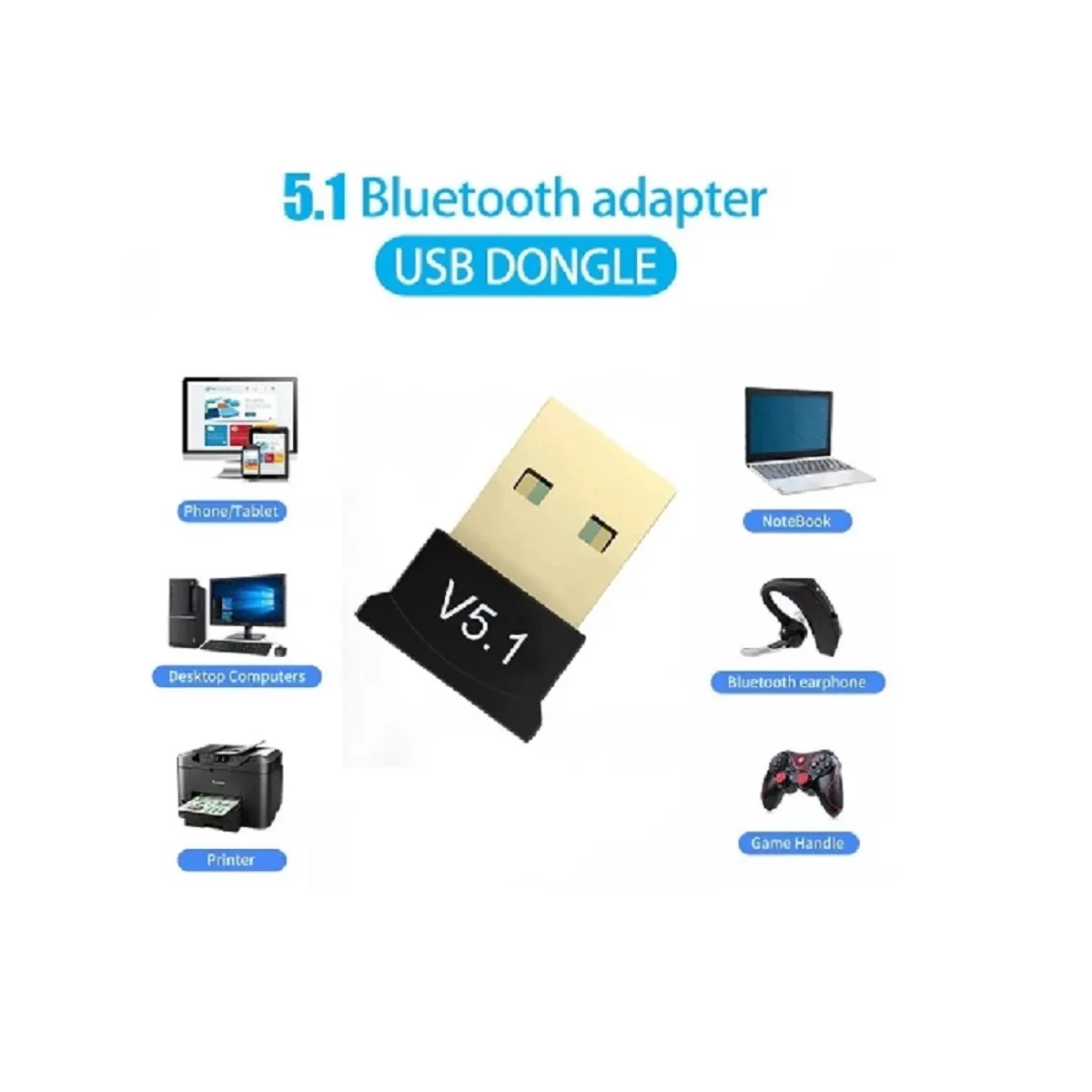 GENERICO - Bluetooth 5.1 Adaptador Usb adaptador Para Pc y Laptop