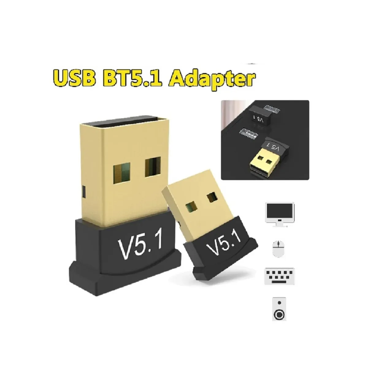 GENERICO - Bluetooth 5.1 Adaptador Usb adaptador Para Pc y Laptop