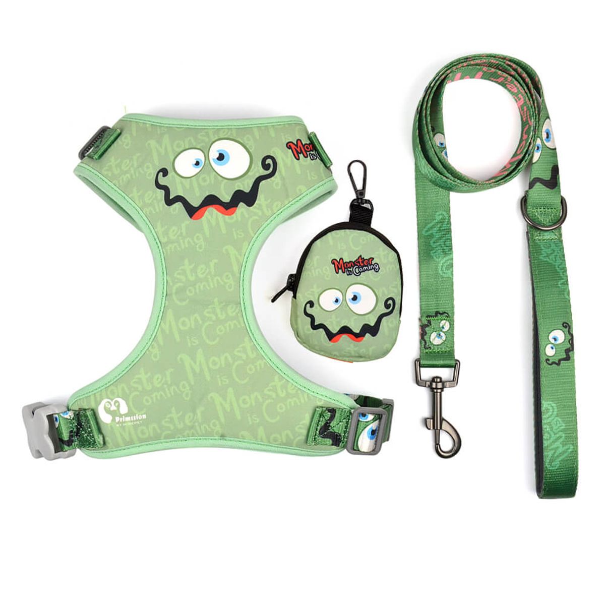 GENERICO - PECHERA MONSTER + CORREA + BOLSA DISPENSADORAS TALLA L VERDE