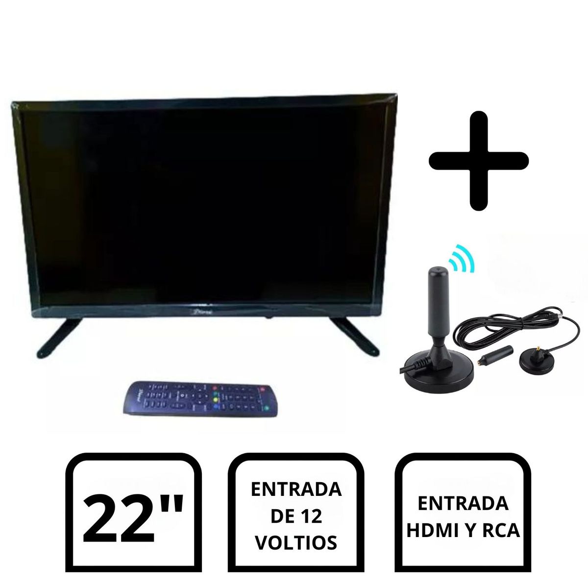 DIORE - Televisor Dioré DS22D básico 12 voltios + Antena Señal Digital HDTV
