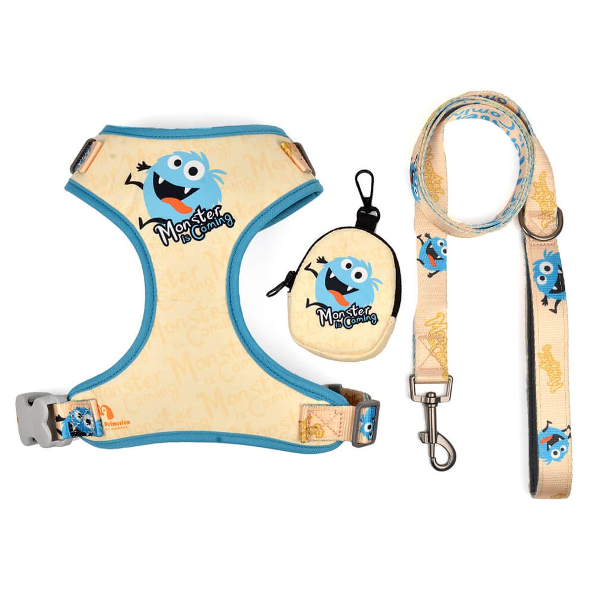 GENERICO - PECHERA MONSTER + CORREA+ BOLSA DISPENSADORAS TALLA XL CREMA