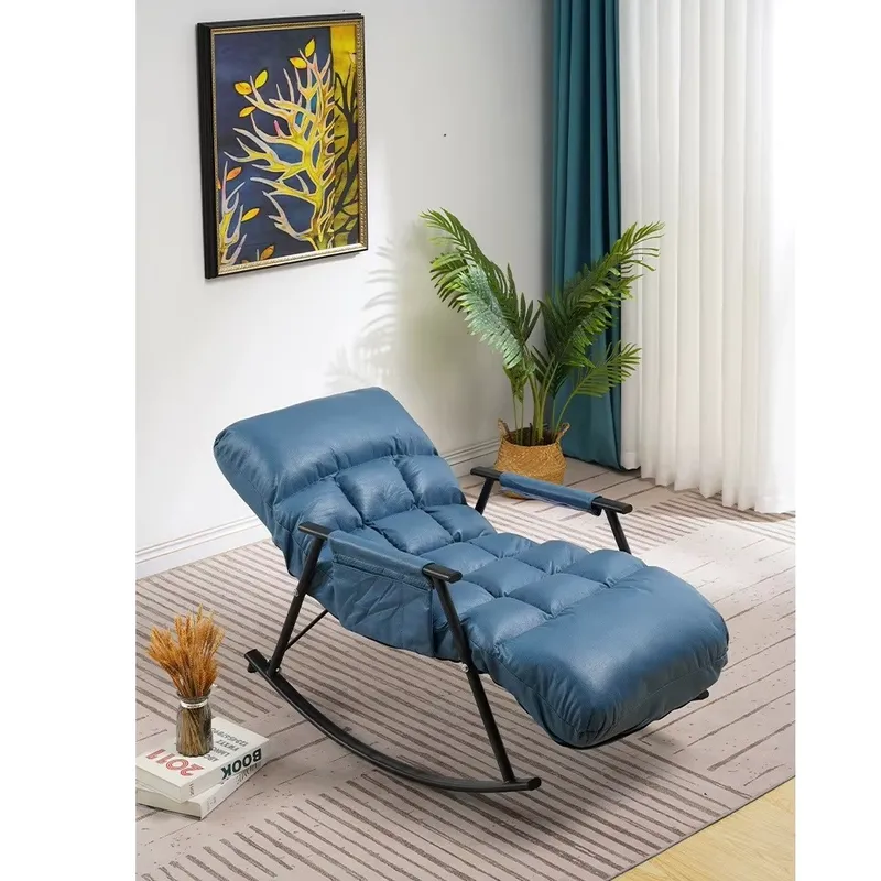 GENERICO - Silla mecedora Sillón Reposera para Terraza azul