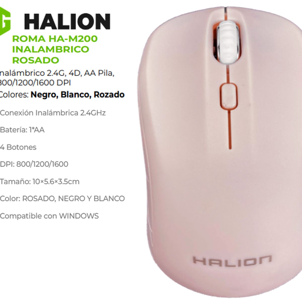 HALION - Mouse Inalambrico ROMA HA-M200 HALION