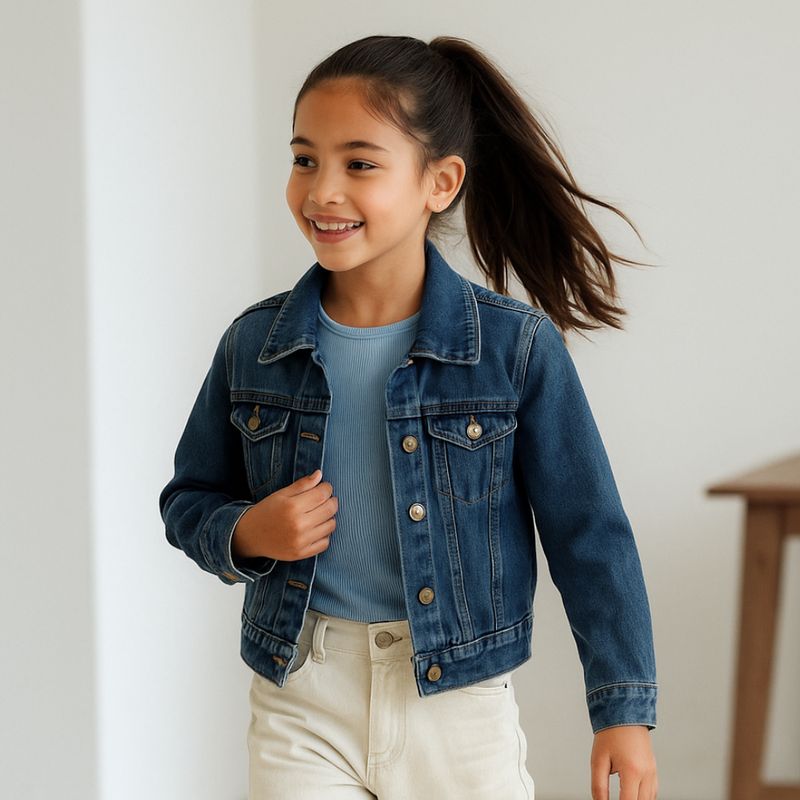 GENERICO - Casaca Jean Denim Azul Niña Algodón  Angela Kids