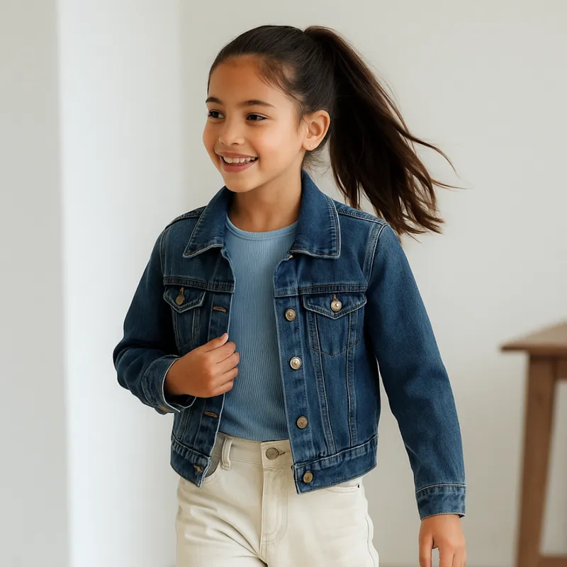 GENERICO - Casaca Jean Denim Azul Niña Algodón  Angela Kids