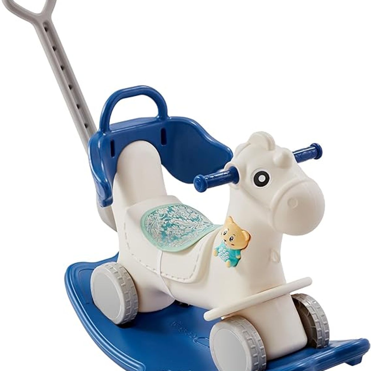 GENERICO - BALANCIN CABALLITO 4 EN 1 PARA BEBES Y NIÑOS COLOR AZUL