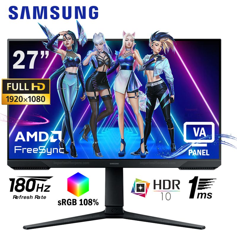 SAMSUNG - MONITOR SAMSUNG LS27DG300ELXPE Odyssey G3 27 VA 180Hz 1ms FreeSync