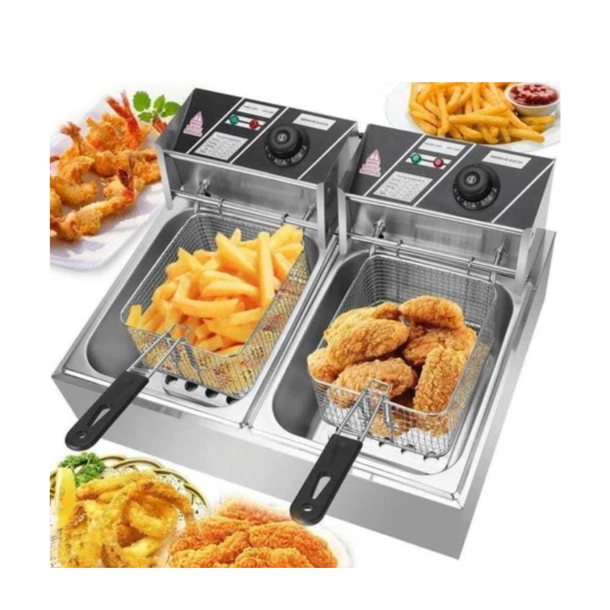 GENERICO - FREIDORA ELÉCTRICA AUTOMÁTICA DE DOS COMPARTIMIENTO