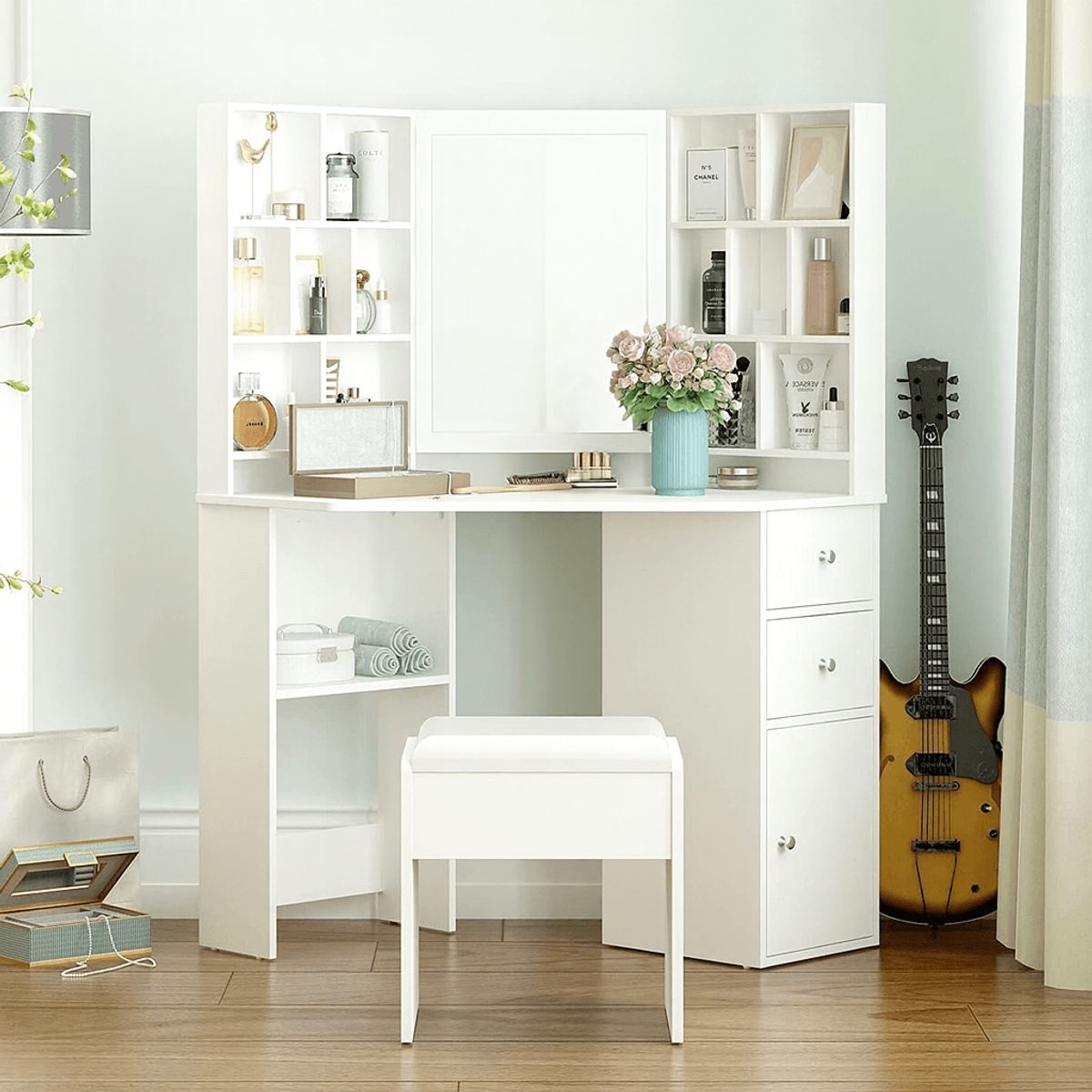 MUEBLES CRISOSTOMO - Tocador Esquinero de Melamina 117cm