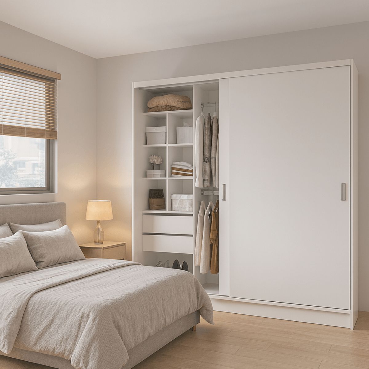 MUEBLES CRISOSTOMO - Ropero Closet de Melamina Blanco 240cm