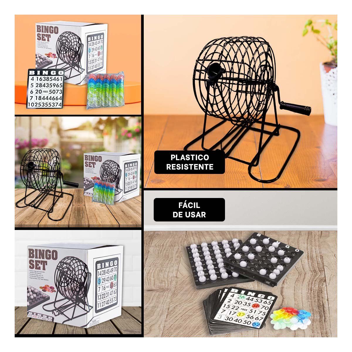 RYBIU IMPORT - Juego de Bingo con Cartillas para Multijugadores