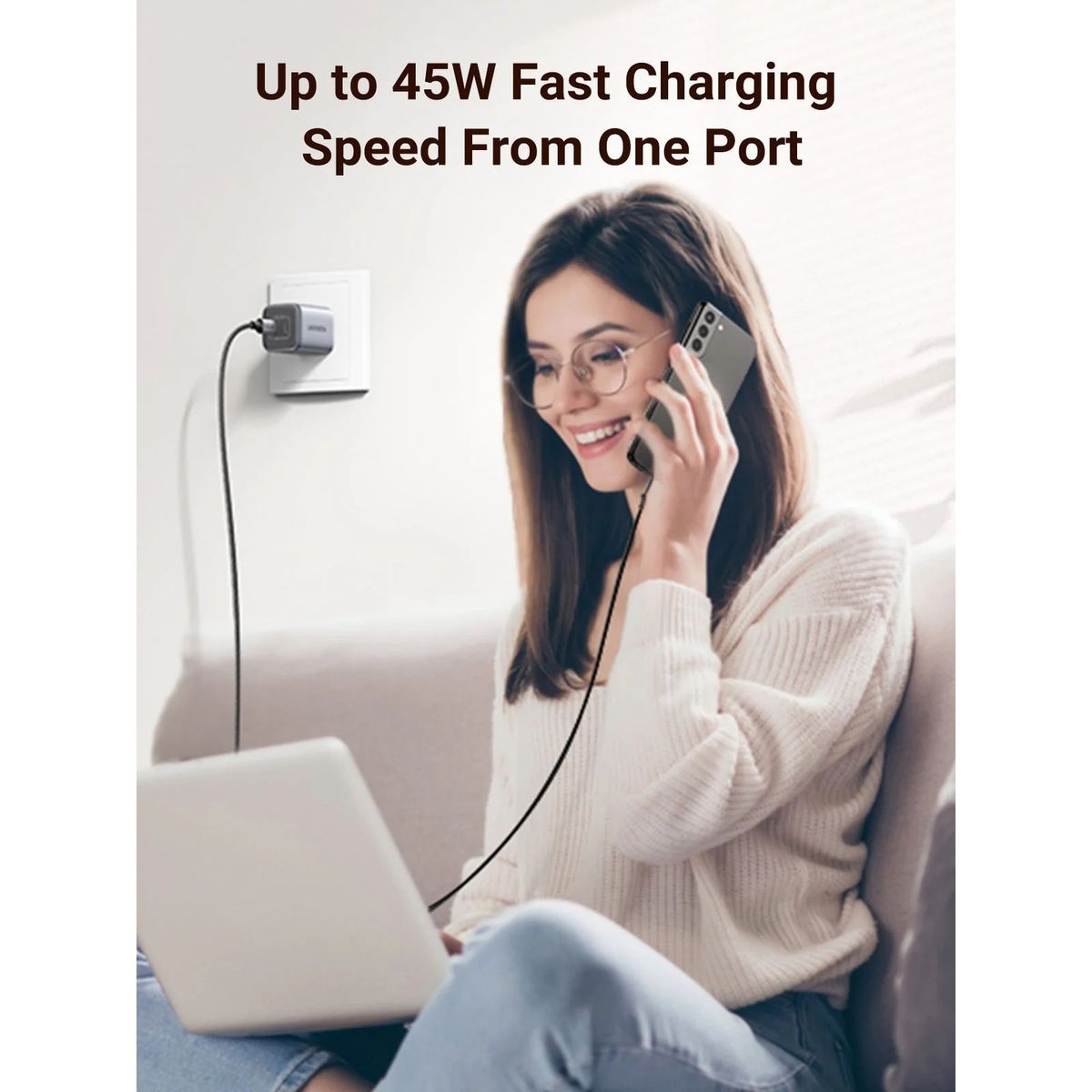 UGREEN - Ugreen Cargador Nexode USB-C 45W 2 Puertos GaN CD294 - 90572