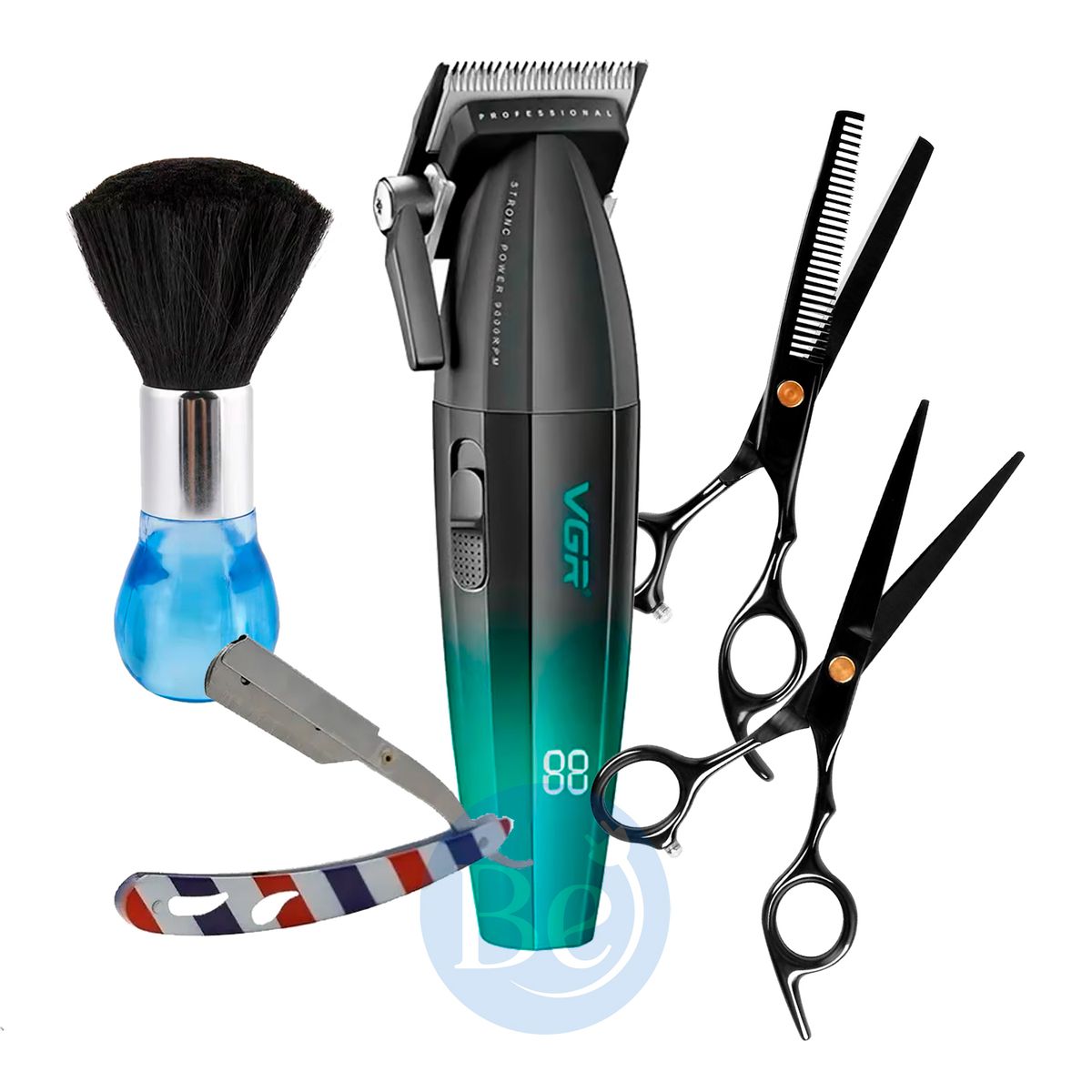 VOYAGER - Cortadora de Cabello VGR V-003 Turbo 9000 RPM y Kit Barbero