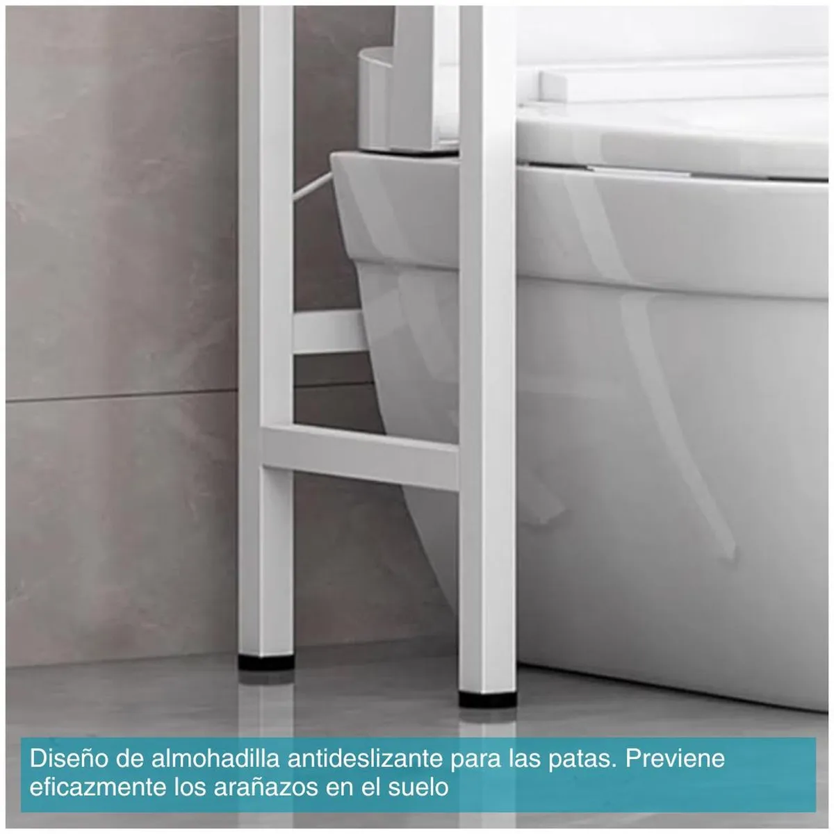 GENERICO - Estante Organizador de Metal para Lavadora Baño 135x70x25cm Blanco