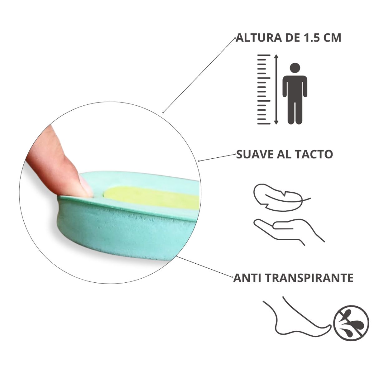 GENERICO - Plantilla talonera espolón calcáneo espuma extra suave 2cm