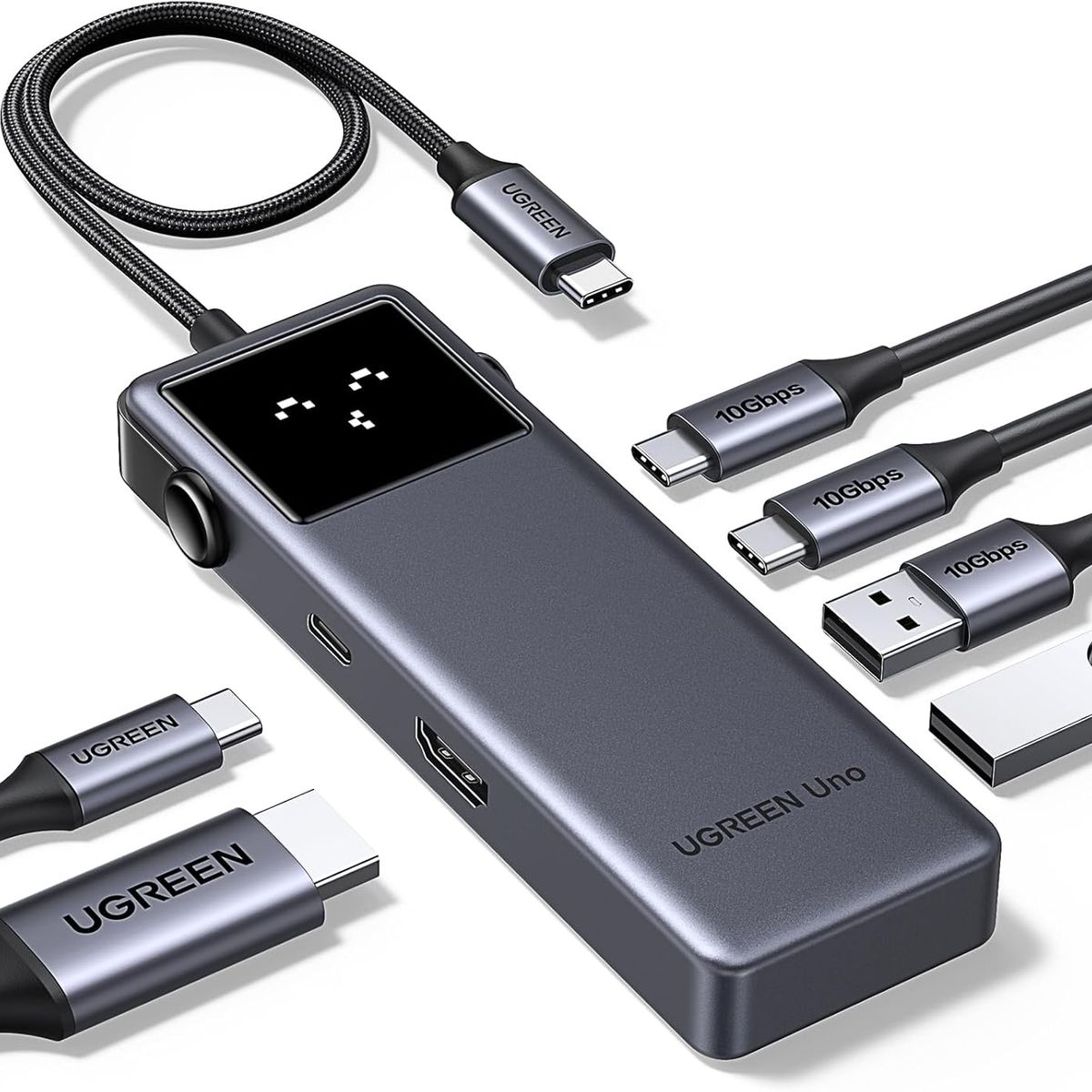 UGREEN - UGREEN Hub USB-C 6 en 1 con puertos de datos USB-C y USB-A de 10 Gbps