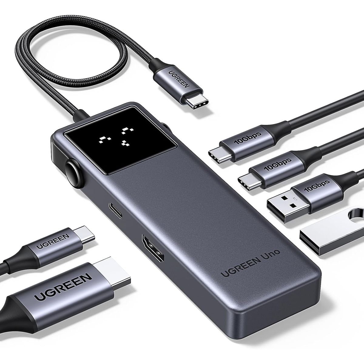UGREEN - UGREEN Hub USB-C 6 en 1 con puertos de datos USB-C y USB-A de 10 Gbps
