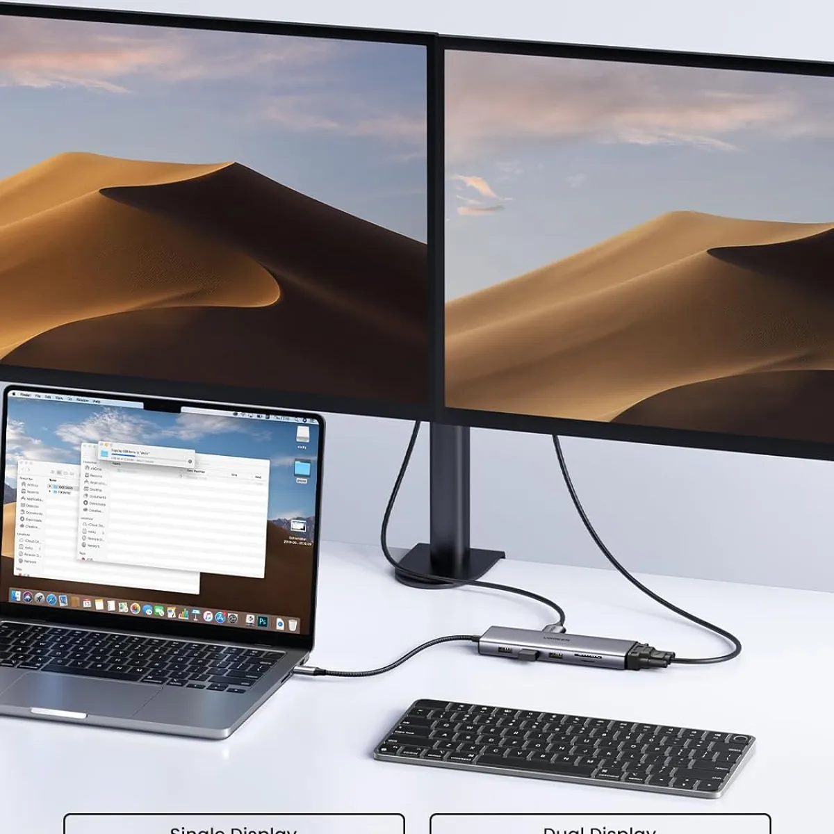 UGREEN - Adaptador USB-C 10 en 1 con monitor dual 4K HDMI y VGA