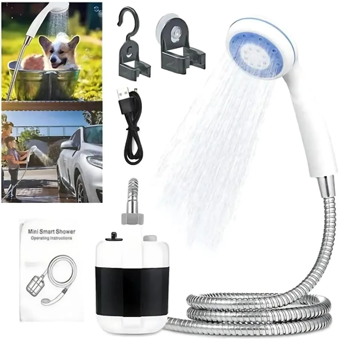 GENERICO - Ducha Portátil Con Bomba Inalámbrica Recargable