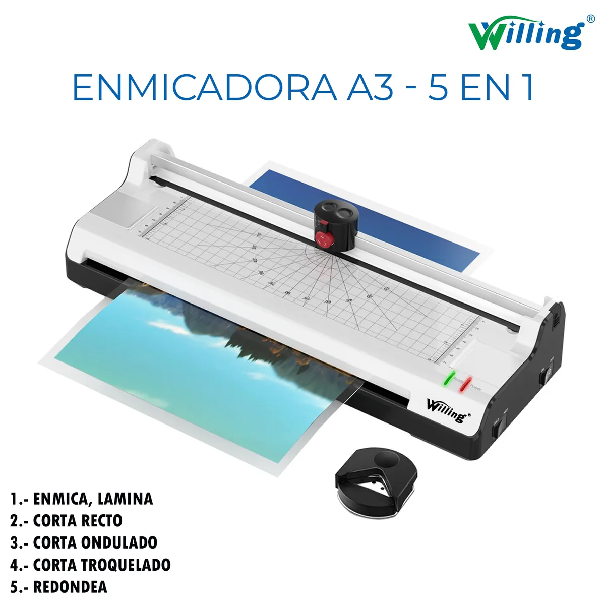 GENERICO - Enmicadora Laminadora A3 Modelo 5 en 1