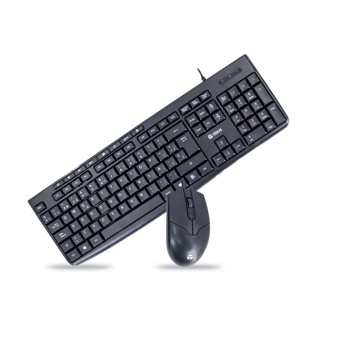 TEROS - Kit teclado y mouse TEROS TE-5012S USB 1000 DPI 3 botones 105+8 teclas