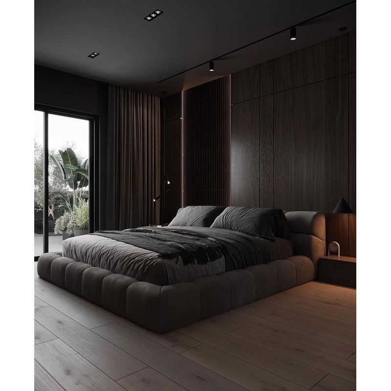 GENERICO - Cama Box Tarima Deluxe Grafito Plaza y Media La Industria