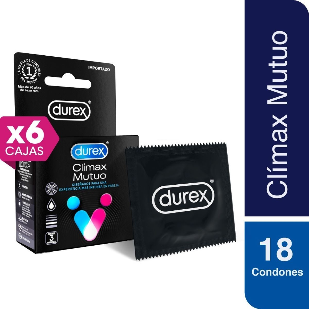 DUREX - Durex Clímax Mutuo De Látex Con Benzocaína 18 Unds