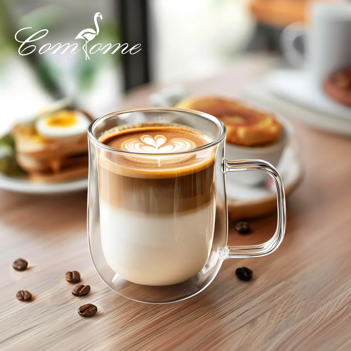 GENERICO - Set de 4 Tazas  doble fondo 450 ml