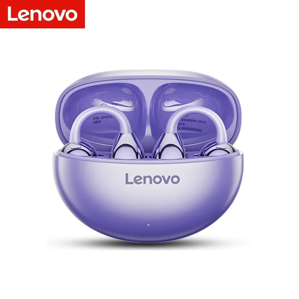 LENOVO - Audífono Lenovo TA140 Clip Ear Morado 24h Bluetooth 5.4