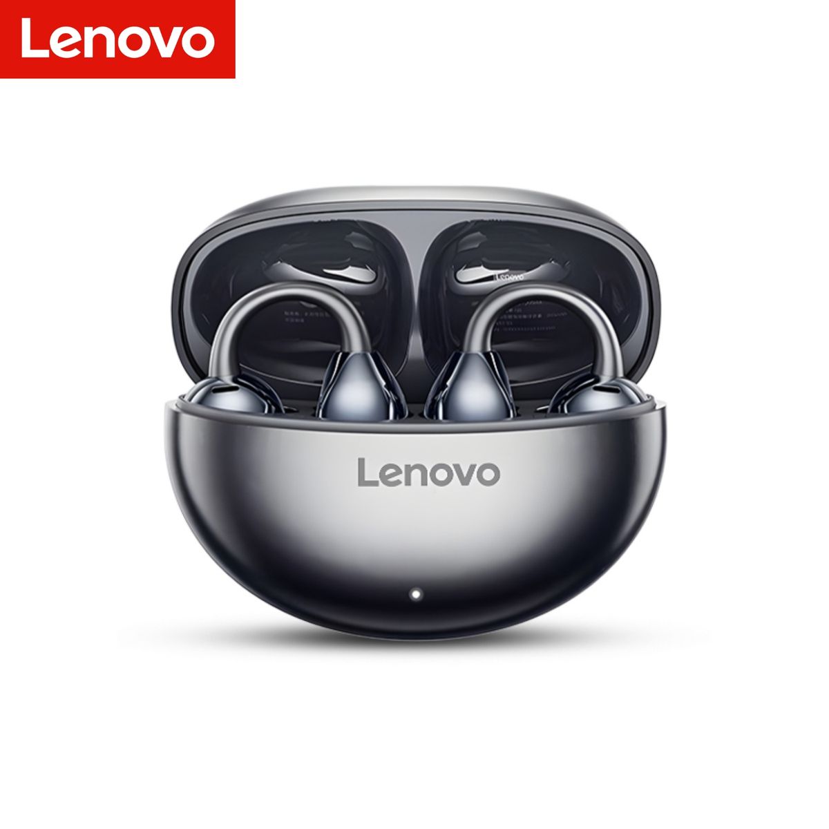 LENOVO - Audífono Lenovo TA140 Clip Ear Gris 24h Bluetooth 5.4