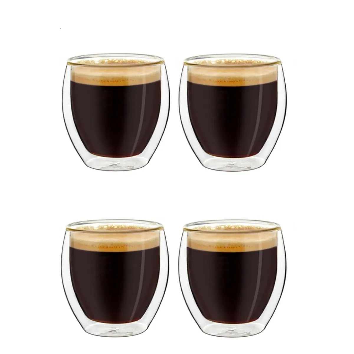 GENERICO - Set  4 vasos doble pared 100 ml
