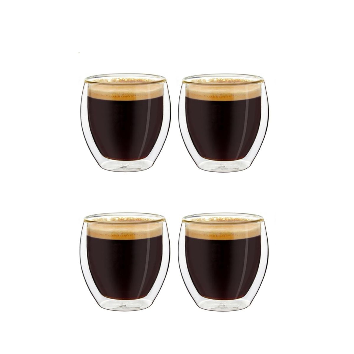 GENERICO - Set  4 vasos doble pared 100 ml