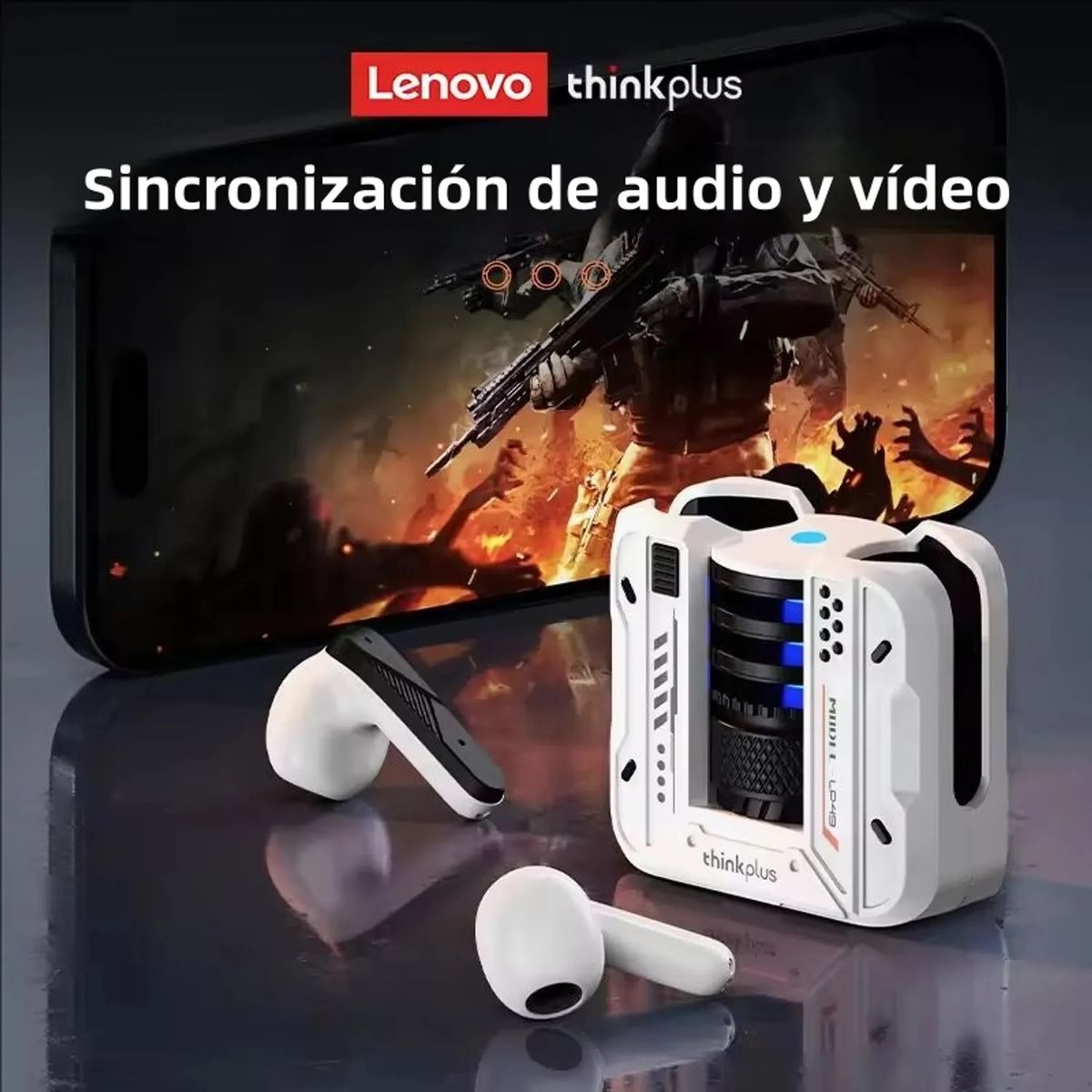 LENOVO - Audífono Lenovo LP49 Blanco 30h Bluetooth 5.4