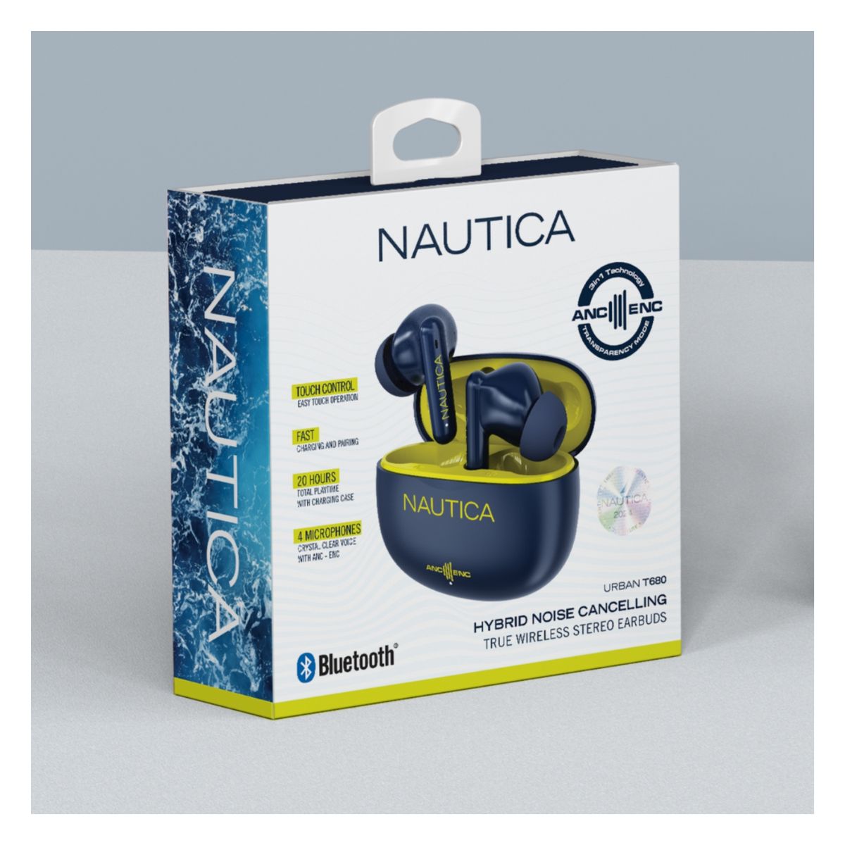 NAUTICA - Audifono Bluetooth Nautica T680 Amarillo con ANC