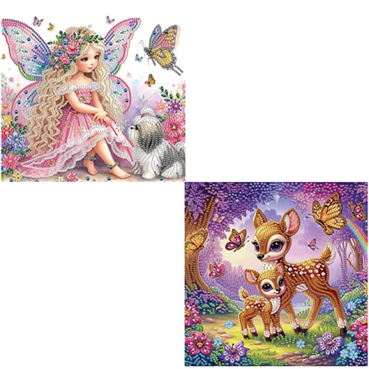 GENERICO - Kits de 2 pinturaS de diamantes 5D para niños