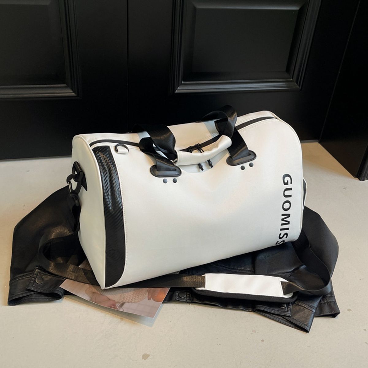 TIOZONEY - Bolsa Gran Capacidad Para Viajes Hombres Y Mujeres Deportes - Blanco