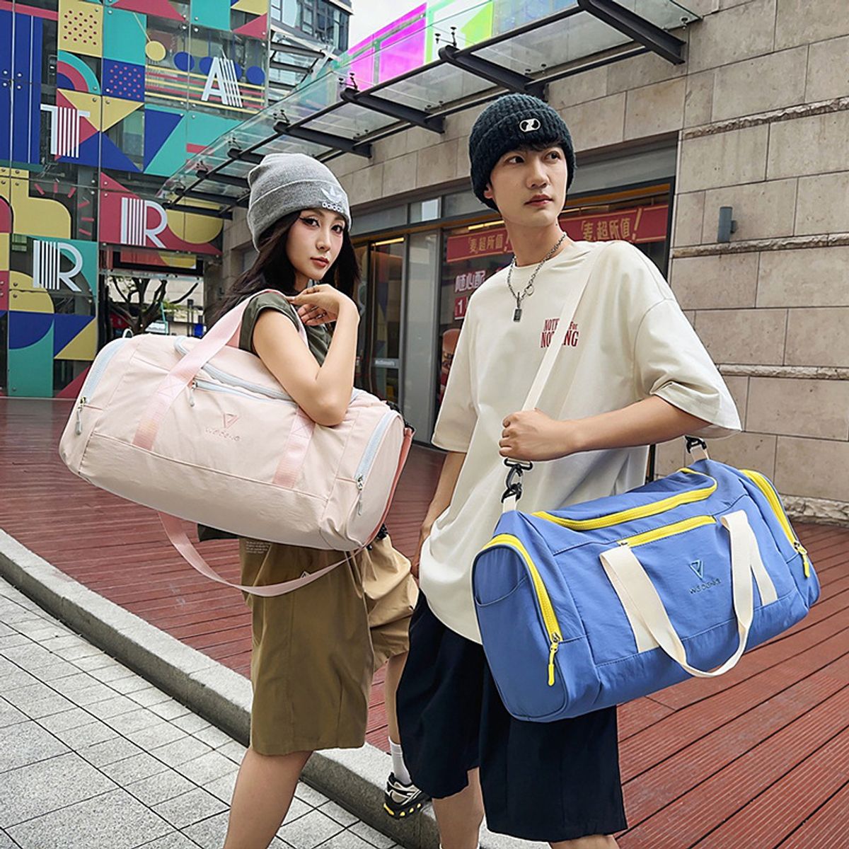 TIOZONEY - Bolsa Gran Capacidad Para Viajes Hombres Y Mujeres Deportes - Blanco