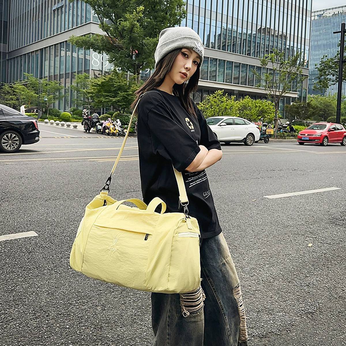 TIOZONEY - Bolsa Gran Capacidad Para Viajes Hombres Y Mujeres Deportes - Negro