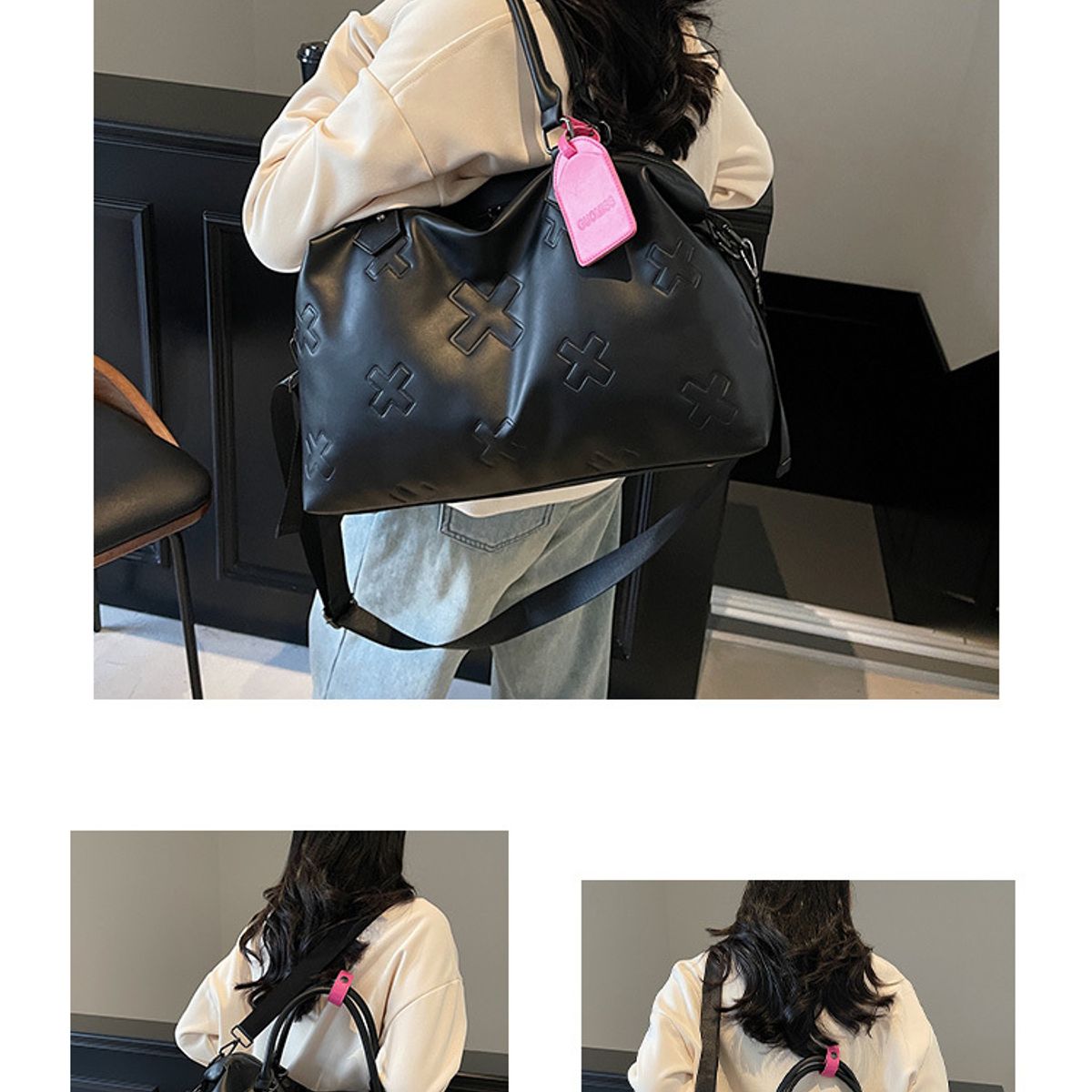 TIOZONEY - Bolsa Gran Capacidad Para Viajes Hombres Y Mujeres Deportes - Negro