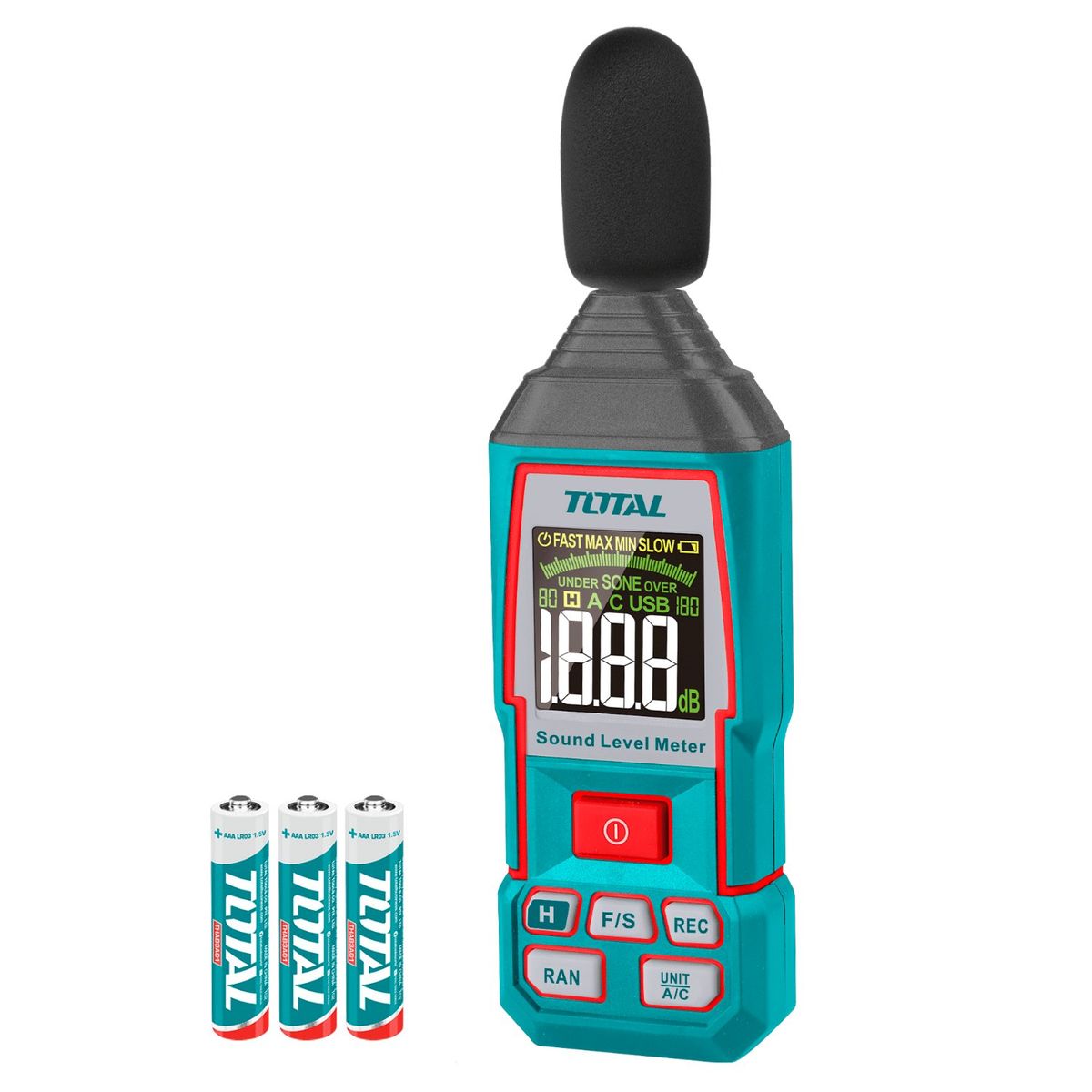 TOTAL TOOLS - Detector de Sonido Sonómetro Digital 30-130db Total