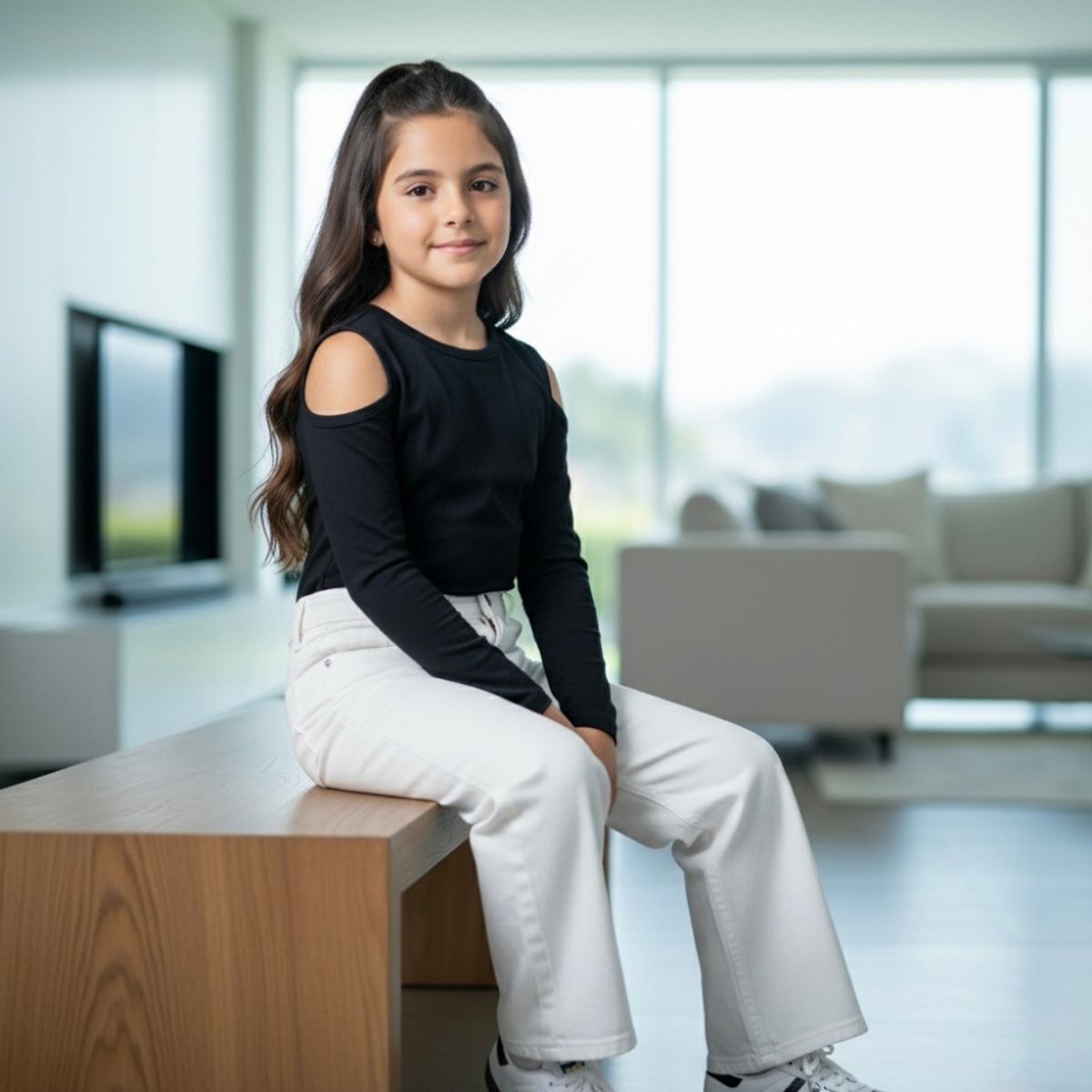 GENERICO - Body Niñas Manga Larga Algodón Negro - Angela Kids