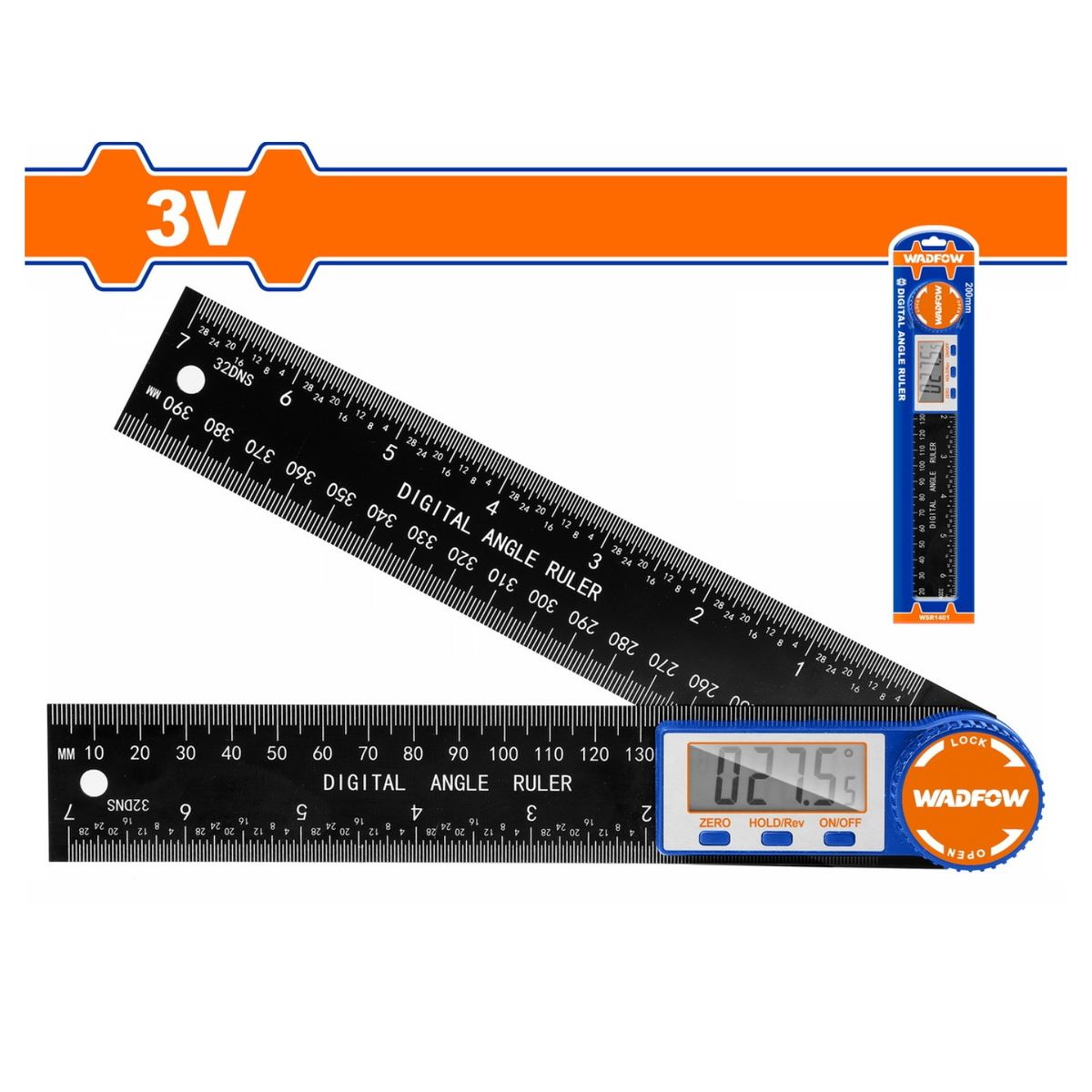 GENERICO - Regla de Angulo 3v 360º Digital Wadfow