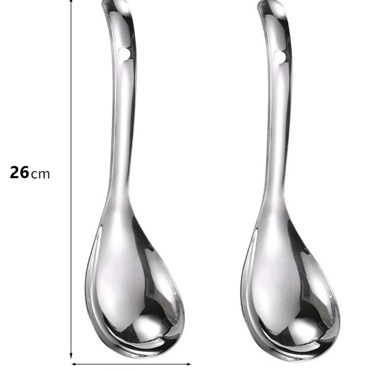GENERICO - Kit x2 Cuchara Cucharon de alimentos de acero inoxidable 26x75cm