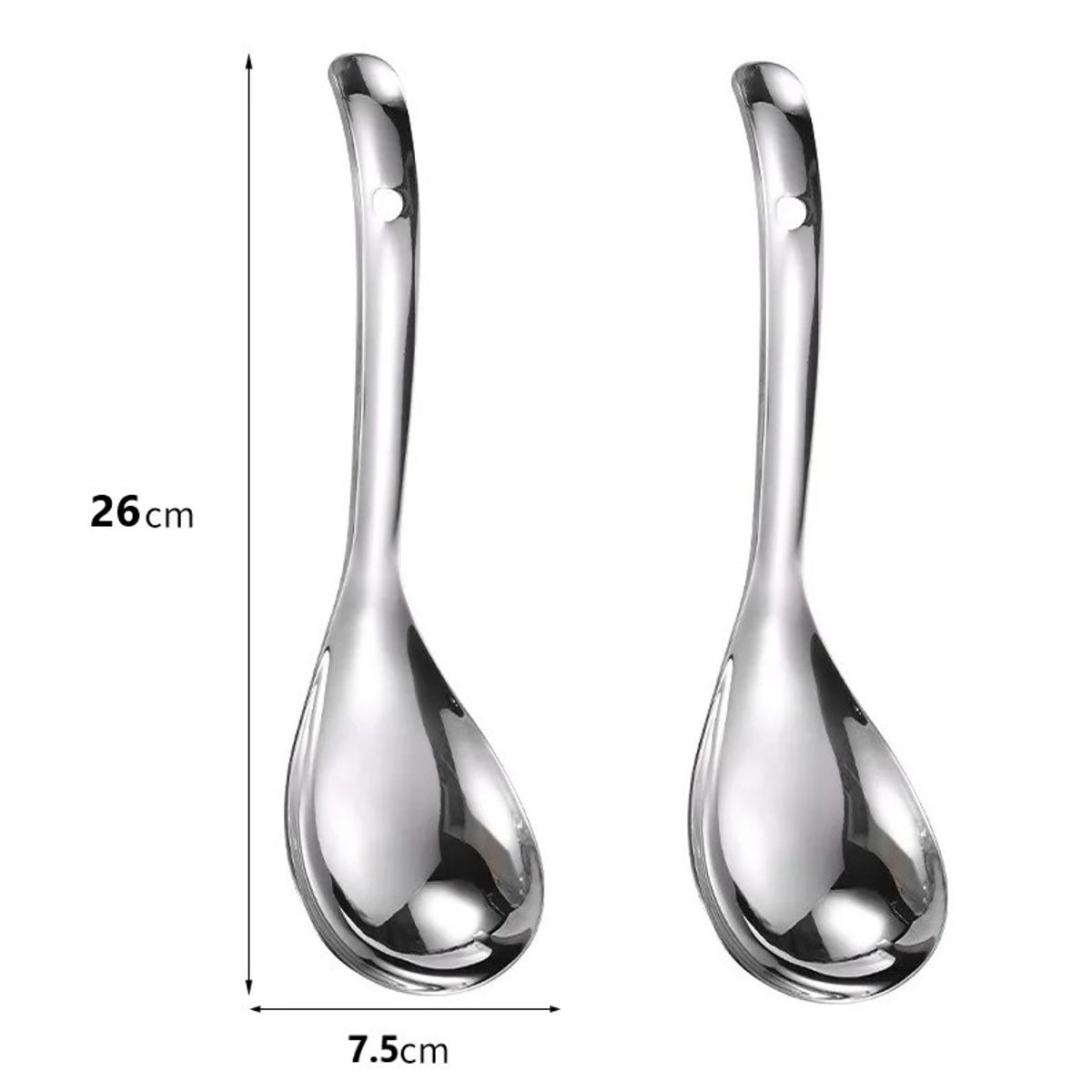 GENERICO - Kit x2 Cuchara Cucharon de alimentos de acero inoxidable 26x75cm