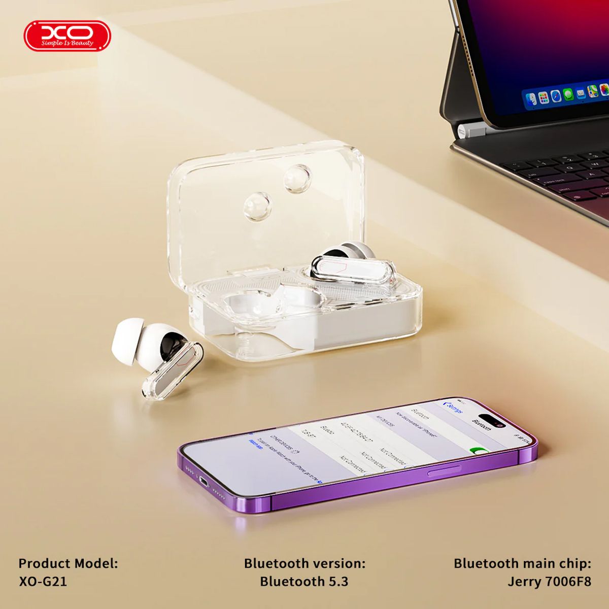 XO - Audifonos Bluetooth XO-G21 Cancelacion de Ruido Blanco